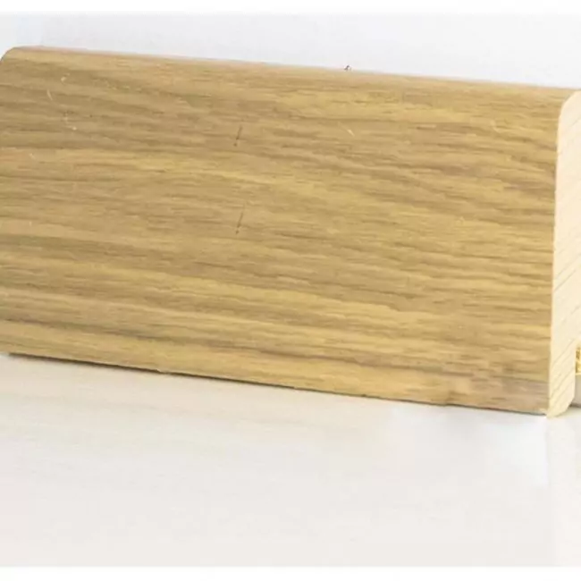 Плинтус напольный  Дуб Беленый Шпонированный Прямой 80х18 (10-100-00770)