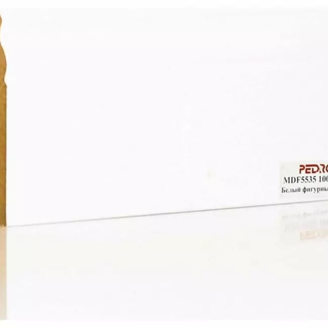 Плинтус напольный  White Белый Глянцевый Mdf5535 100x18 (10-100-00723)
