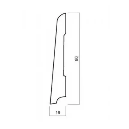 Плинтус напольный  Дуб Сэнд Прямой Со Скосом 80x16 (10-100-00417)