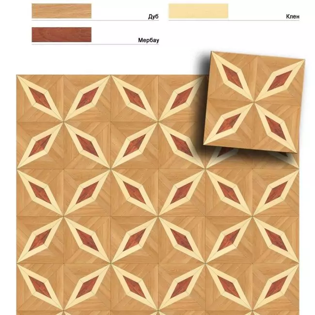 Щитовой художественный паркет  (26-010-499)