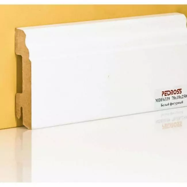 Плинтус напольный  White Белый Mdf6339 78x18 (10-100-00721)