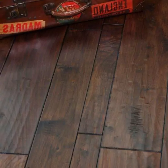 Массивная доска Состаренная Ручной Обработкой Орех Американский Кофе 76/127/180мм Разноширинная (26-003-00250)