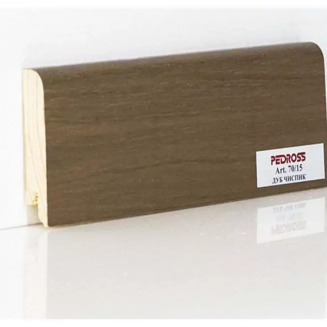 Плинтус напольный  Дуб Чиспик Шпонированный Прямой 70х15 (10-100-00735)