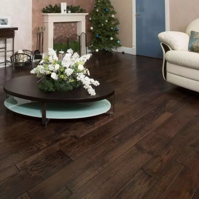 Массивная доска Состаренная Ручной Обработкой Орех Американский Кофе 76/127/180мм Разноширинная (26-003-00250)