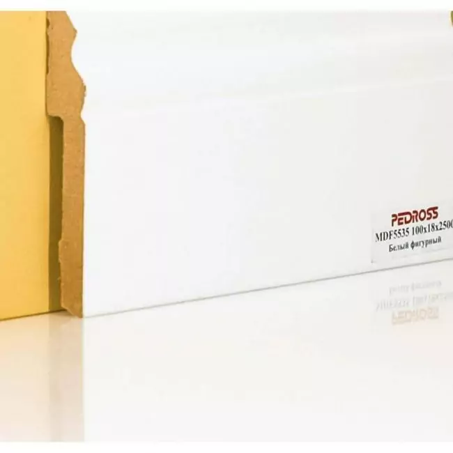 Плинтус напольный  White Белый Mdf5535 100х18 (10-100-00717)