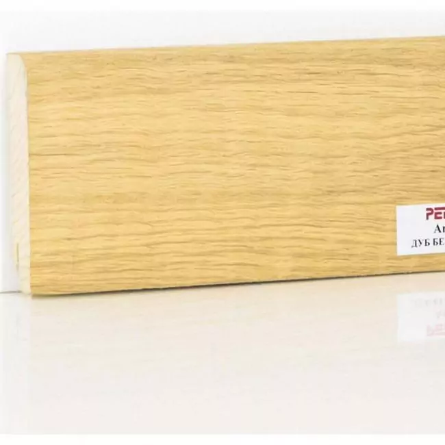 Плинтус напольный  Дуб Без Покрытия Шпонированный Прямой 80х18 (10-100-00771)