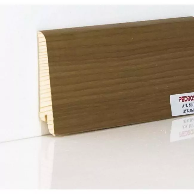 Плинтус напольный  Дуб Дым Шпонированный Прямой Со Скосом 80х16 (10-100-00846)