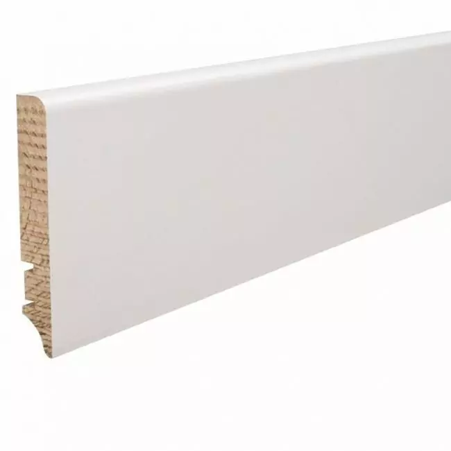 Плинтус напольный  Белый Матовый Лак 16х90мм (LIS-BIA-FOL-220-090-P61)
