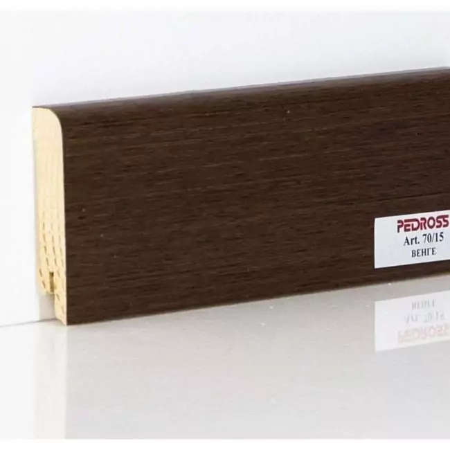 Плинтус напольный  Венге Шпонированный Прямой 70х15 (10-100-00761)