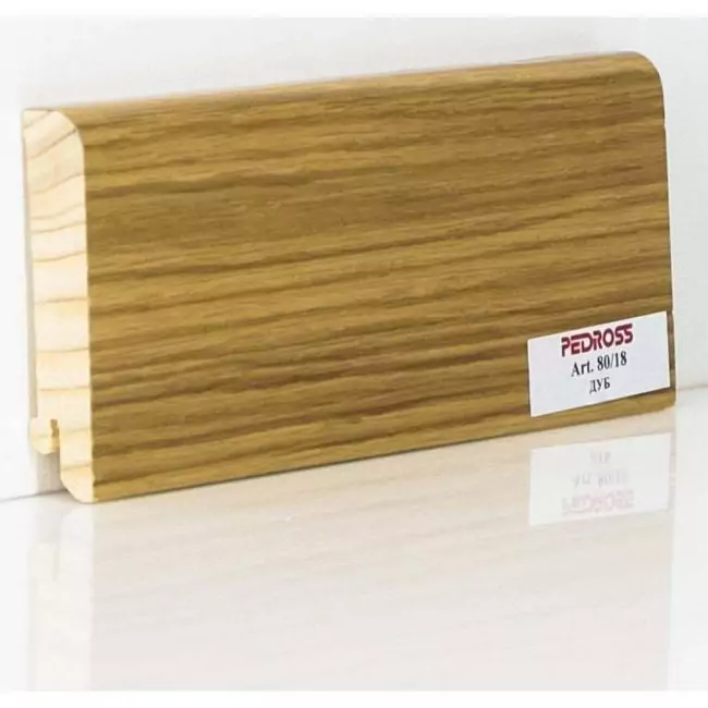 Плинтус напольный  Дуб Шпонированный Прямой 80х18 (10-100-00767)