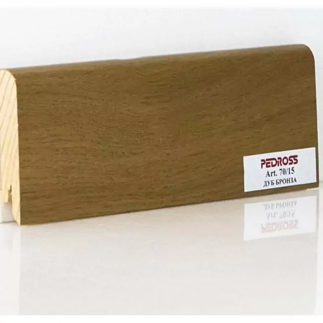 Плинтус напольный  Дуб Бронза Шпонированный Прямой 70х15 (10-100-00733)