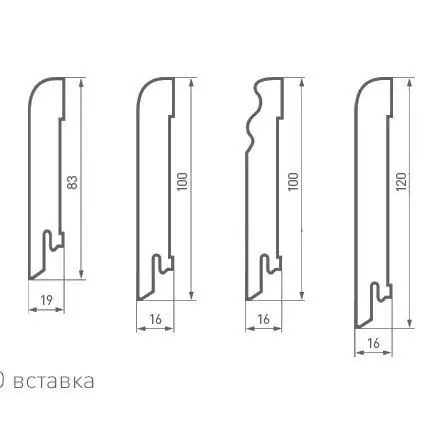 Плинтус напольный  Ясень (10-009-03986)