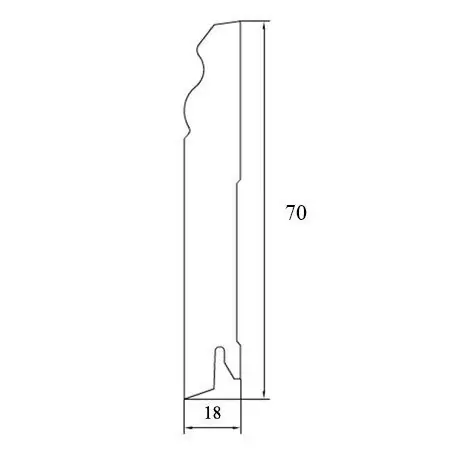 Плинтус напольный  White Белый Mdf5910 70x18 (10-100-00720)