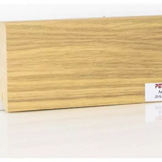 Плинтус напольный  Дуб Беленый Шпонированный Прямой 80х18 (10-100-00770)