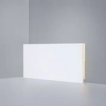 Плинтус напольный White Art Плинтус Белый, Под Покраску W 06-100 (10-017-10003)