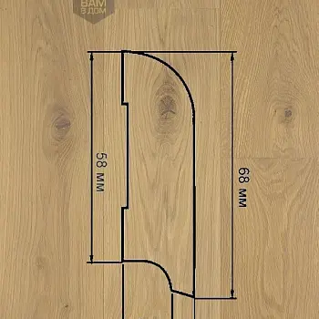 Плинтус напольный  Дуб Фигурный (LIS-DBE-LAK-220-090-P60)