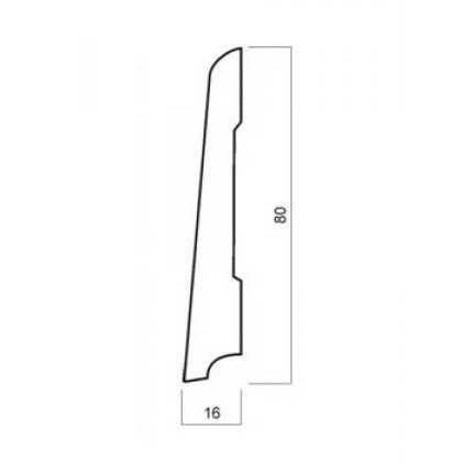 Плинтус напольный  Ироко Прямой Со Скосом 80x16 (10-100-00424)