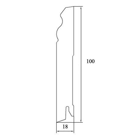 Плинтус напольный  White Белый Глянцевый Mdf5535 100x18 (10-100-00723)
