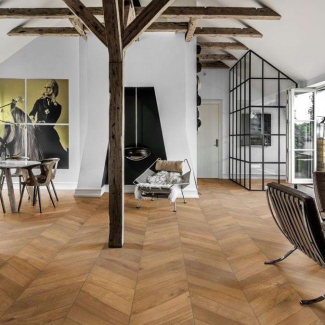 Паркет Ёлка Id Шеврон Дуб Шеврон Светло-коричневый (151XADEKWJKW180)