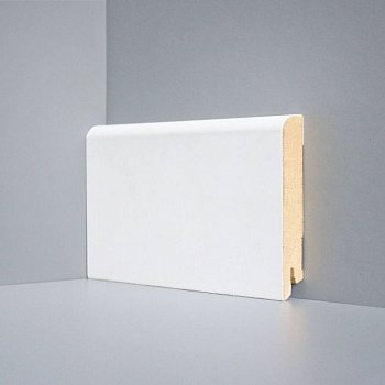Плинтус напольный White Art Плинтус Белый, Под Покраску W 02-100 (10-017-10001)
