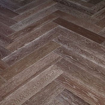 Паркет Ёлка Hermitage Дуб Грей Браш (26-007-00113)