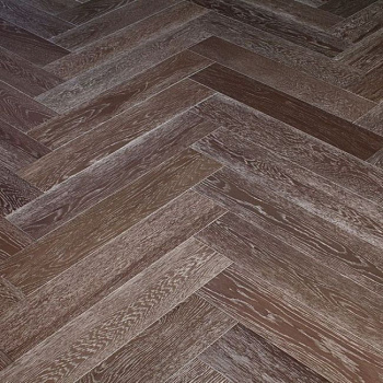 Паркет Ёлка Hermitage Дуб Грей Браш (26-007-00113)